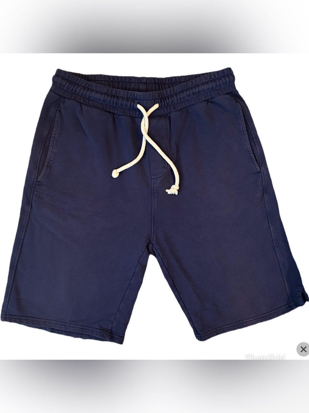 Pact Organic Cotton Bermuda Pull On Drawstring Sweat Shorts L